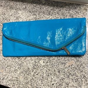 Hobo blue leather clutch